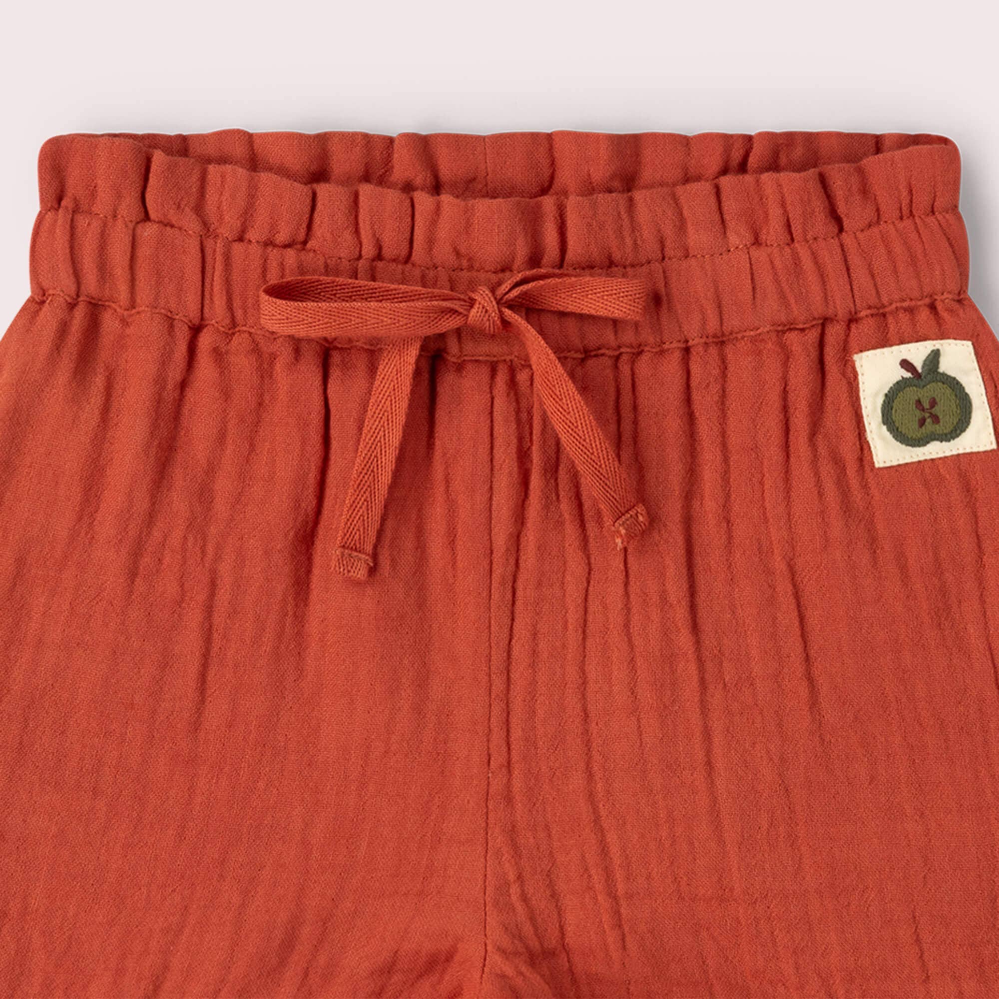 Pantaloncini mattone in mussola di cotone