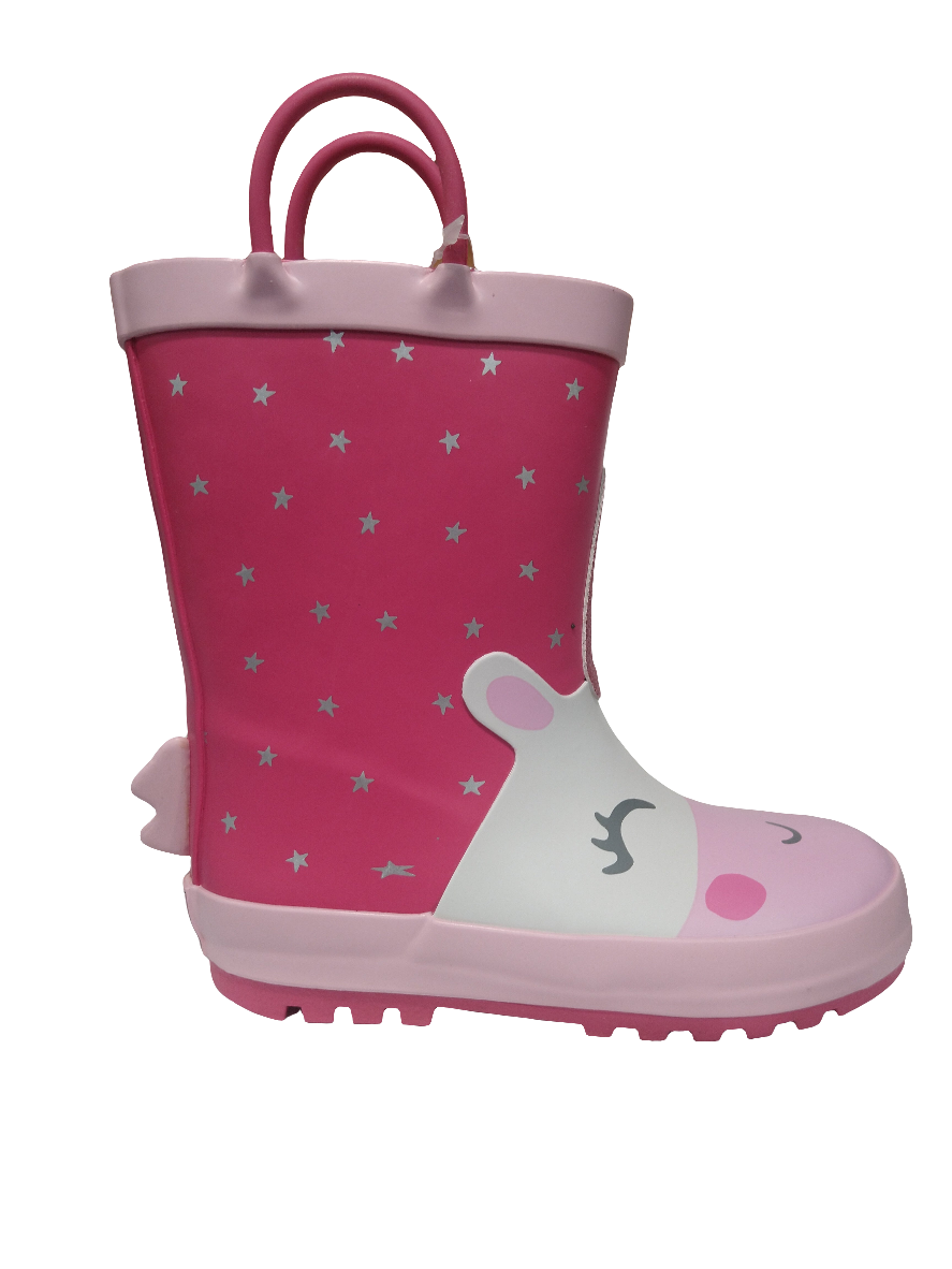 Stivali da pioggia di gomma per bimbi 22-33 fantasia Unicorno Stelline