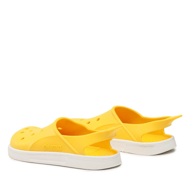 Boatilus Sandali in gomma (PVC riciclato) per Bambini - Cloggy Yellow/White – Estivi, Leggeri, Sostenibili