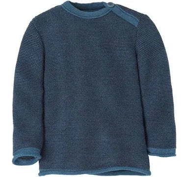Maglioncino mélange in lana merino bio 0-3 anni // blue indigo