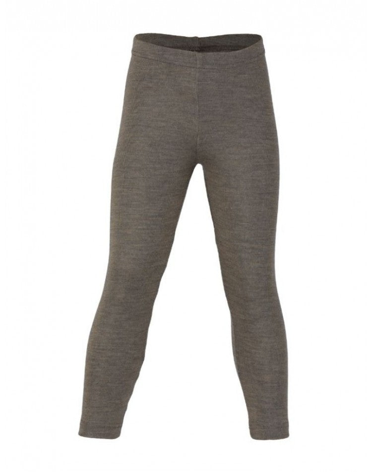 Leggings in lana e seta per bimbi grandi - nocciola