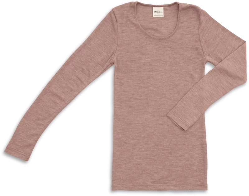 Maglia da donna a manica lunga lana e seta dusty rose - Engel