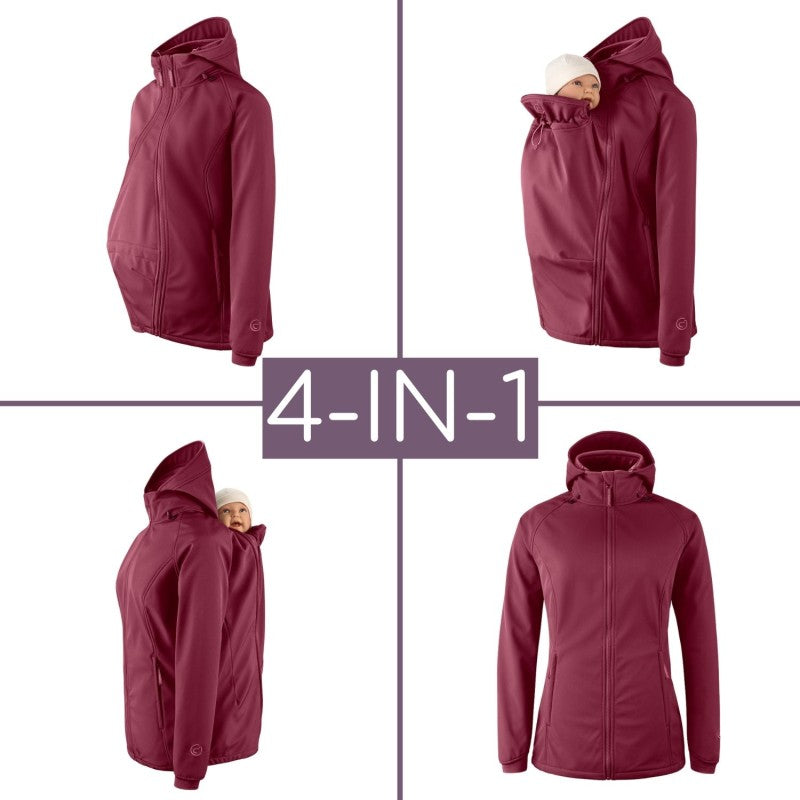 Giacca per portare Mamalila Softshell Fit 3 in 1 // colore Burgundy