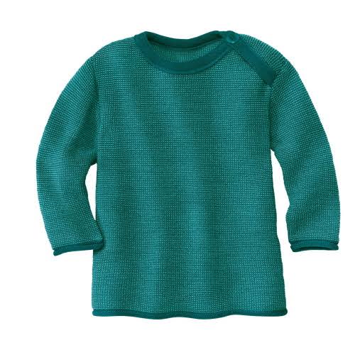 Maglioncino "melange jumper" in maglia di lana (0-3 anni) // pacific lagoon