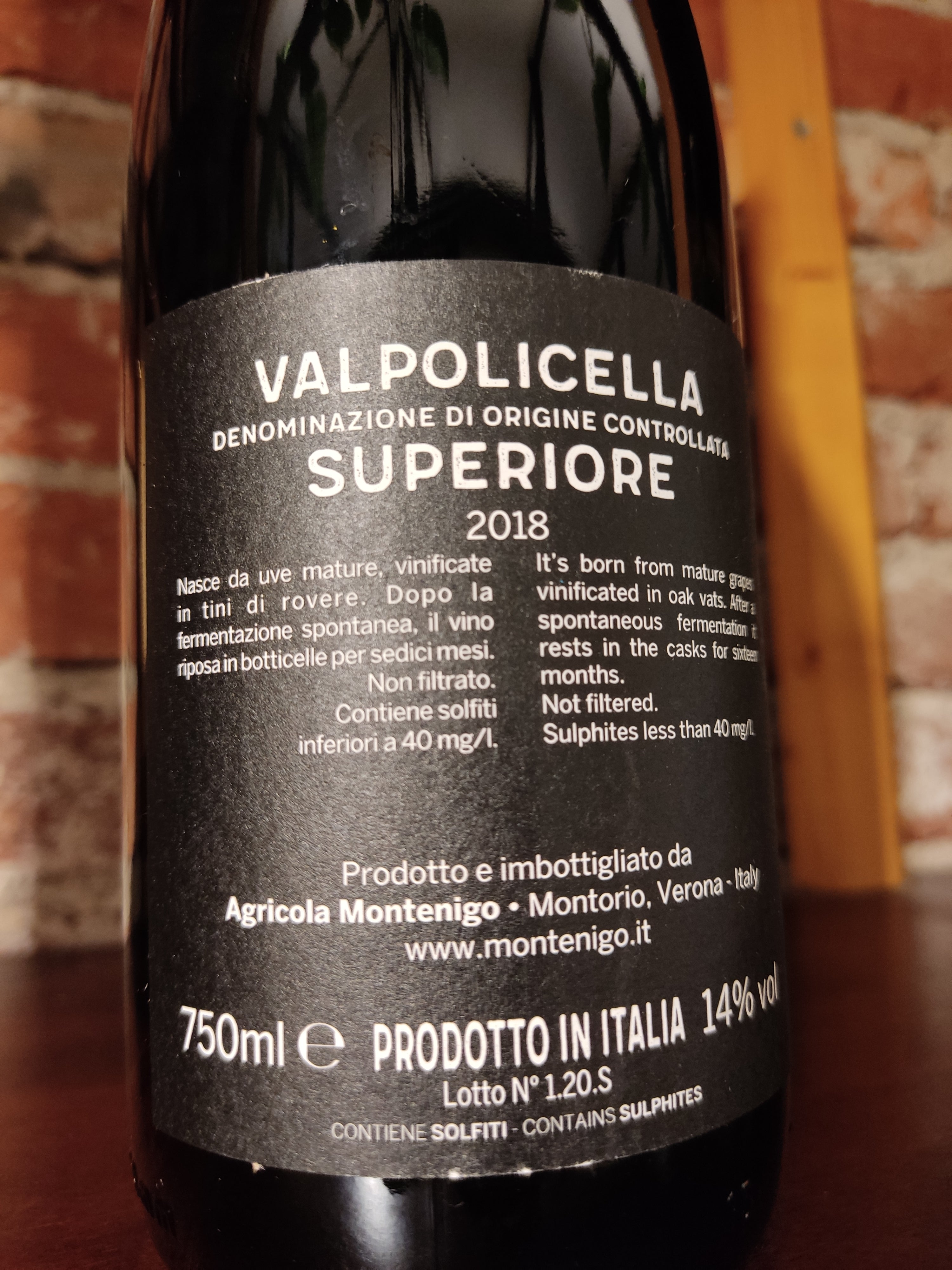 Vino rosso Valpolicella Superiore