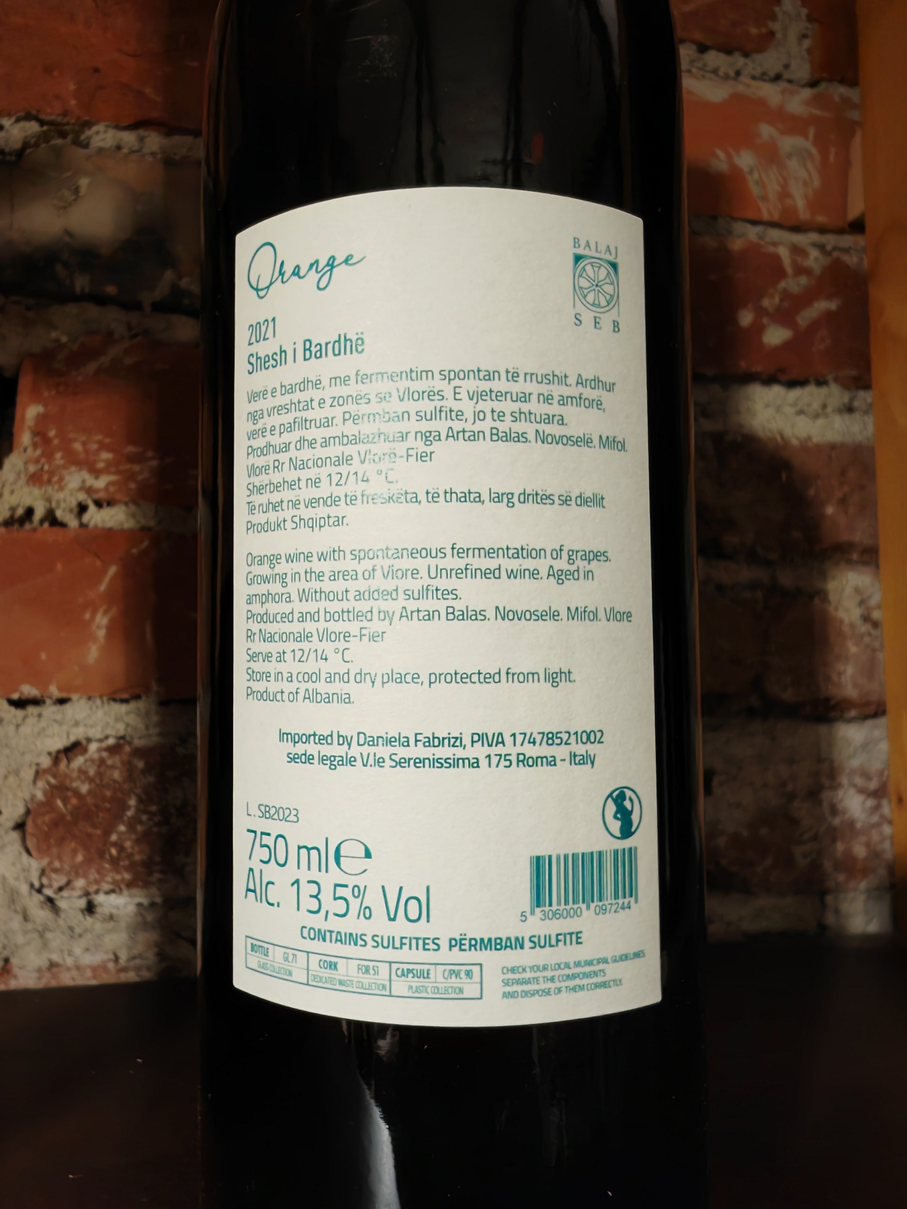 Vino bianco - Orange, cantina Seb Balaj winery