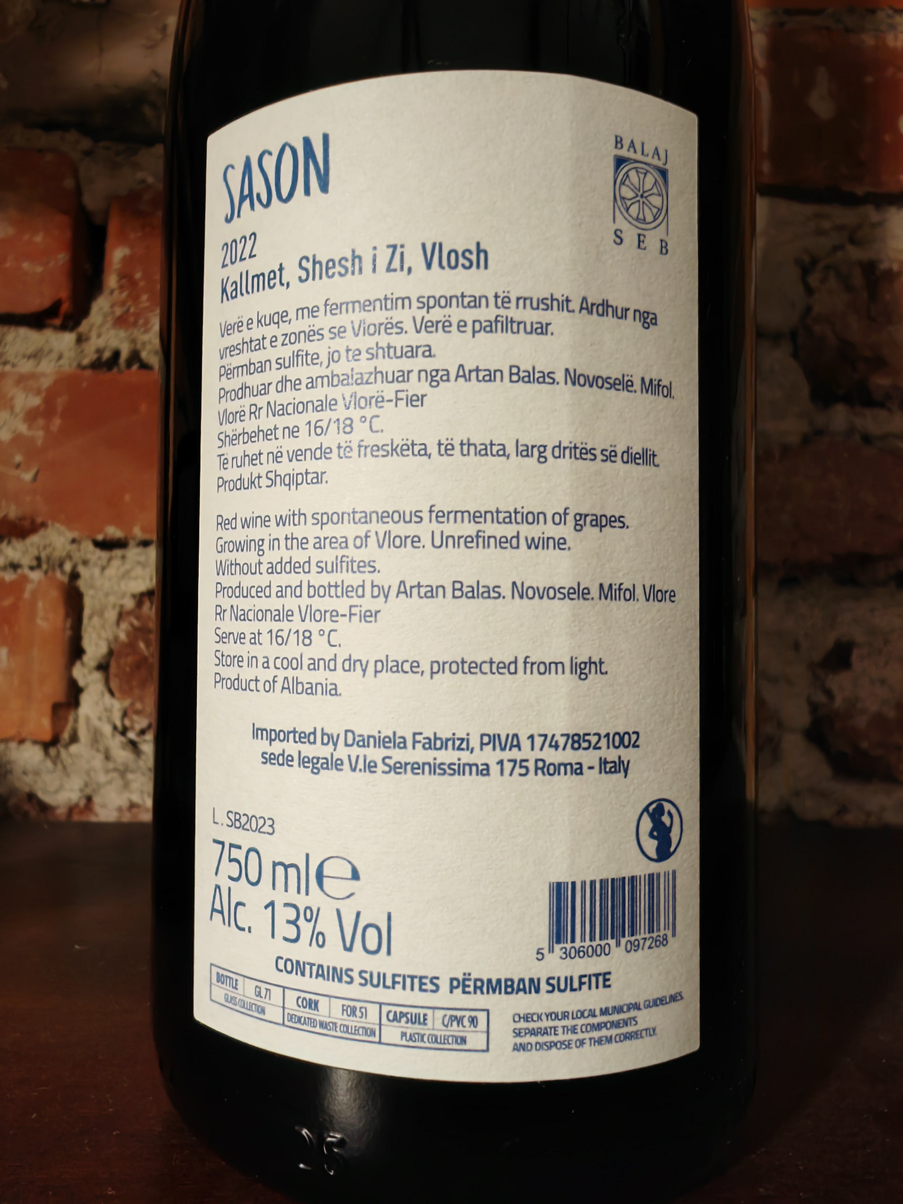 Vino rosso - Sason, cantina Seb Balaj winery