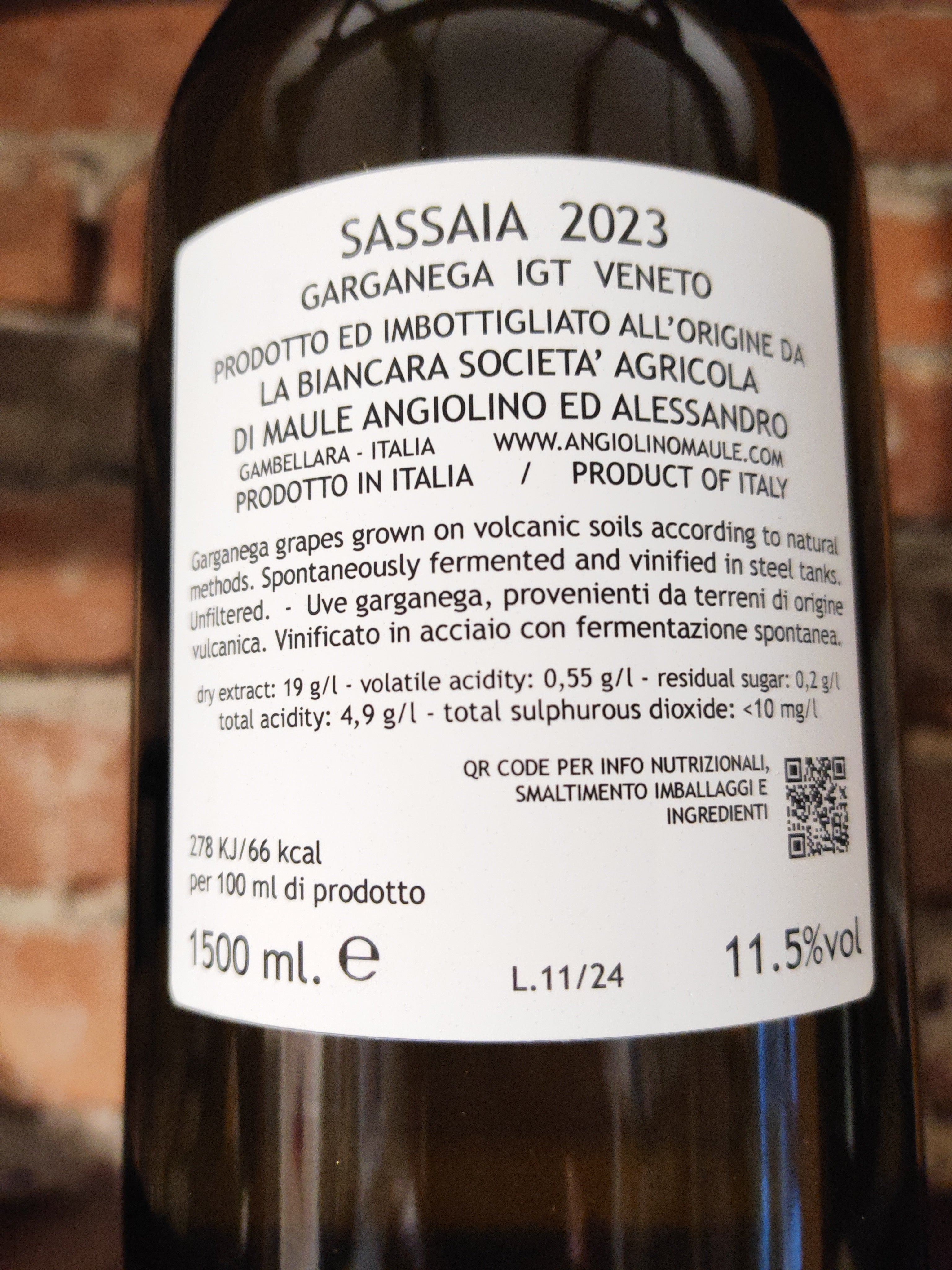 Vino bianco Sassaia, MAGNUM La Biancara di Angiolino Maule – 1.5 lt