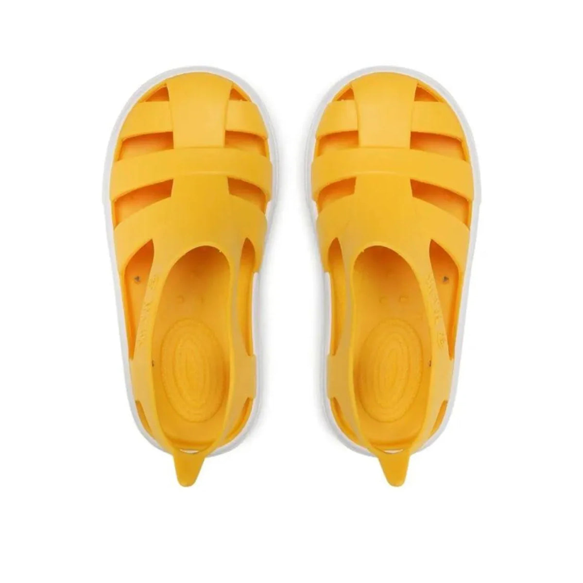 Boatilus Sandali in gomma (PVC riciclato) per Bambini - Bioty Yellow/ White – Estivi, Leggeri, Sostenibili