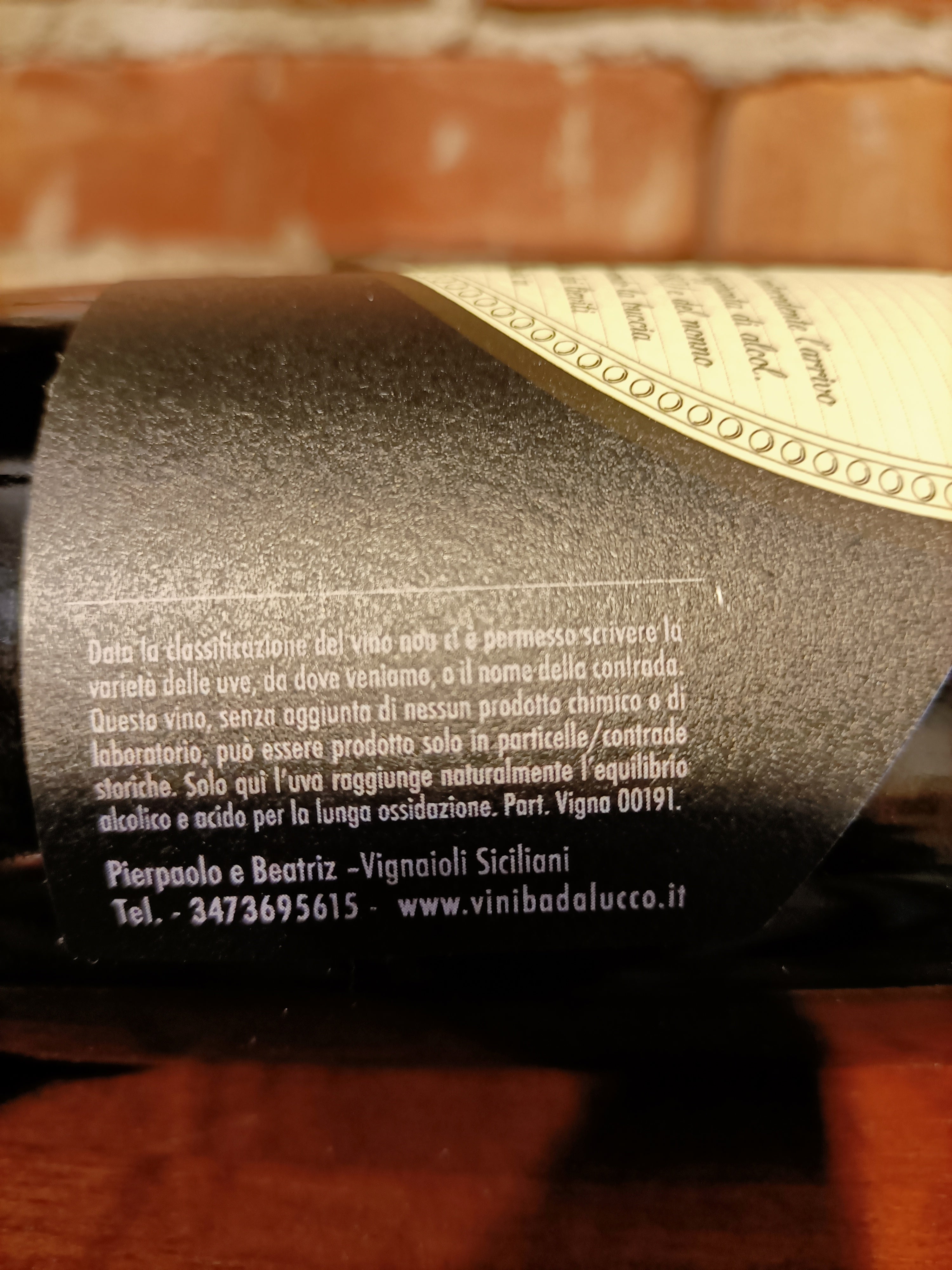 Vino bianco Pipa Pre-British 2003 di Badalucco –   5 cl